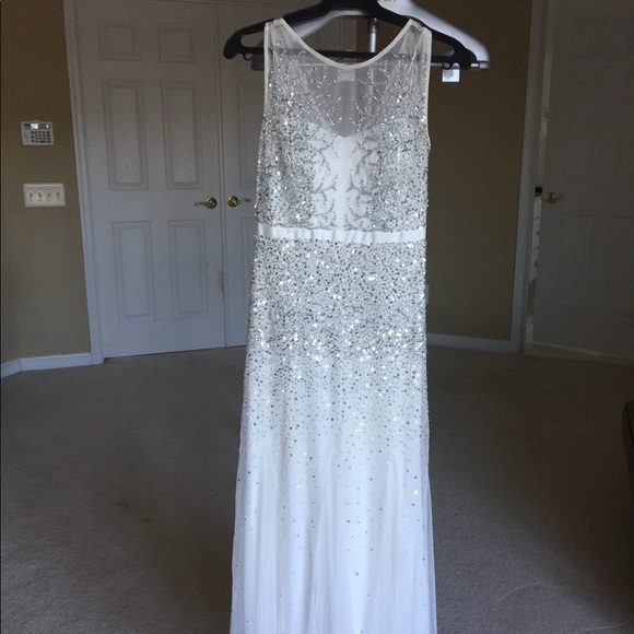 Adrianna Papell Dresses & Skirts - Embellished long Adrianna Papell White dress